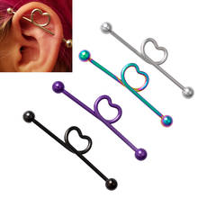 1-4pc Stainless Steel Industrial Barbell Long Ear Stud Cartilage Earring Set Heart Helix Tragus Ring Women Body Piercing Jewelry 2024 - buy cheap