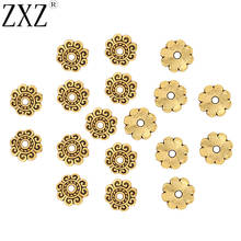 ZXZ 100pcs Antique Gold Tone Metal Flower End Caps Spacer Beads 7mm For DIY Jewelry Making Findings 2024 - buy cheap