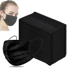 Маска маска для лица Нетканая 3-слойная с фильтром, одноразовая Защитная дышащая маска для рта, черная, быстрая доставка 2024 - купить недорого
