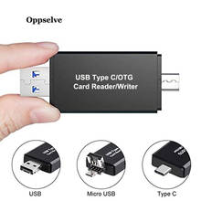 Oppselve Type C & micro USB & USB 3 In 1 Card Reader High-speed Universal USB 3.0 OTG TF/SD Extension Headers Cardreader Aadpter 2024 - buy cheap