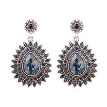 LUBOV-pendientes con marco de Metal para mujer, aretes con Colgante de Piedra de corazón acrílico, Círculo de diamantes de imitación, joyería de moda 2024 - compra barato