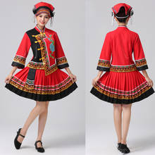 Disfraces étnicos tradicionales clásicos para mujer, ropa de Baile Folclórico chino, ropa de escenario con patrón vintage, miao hmong 2024 - compra barato