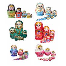 7/8/10pcsWooden Matryoshka Dolls Toys Russian Nesting Dolls Best Wishes Kids Christmas New Year Gift Children's Day Gift 2024 - buy cheap