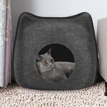 Detachable Natural felt Cat Bed Breathable Cat Pet Cave Dark Gray Cat Bed House With Cushion for Pets Cats Pet Accessories 2024 - купить недорого