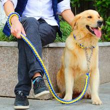 Cuerda de doble hebra para perro, correas grandes, hebilla de cadena de Metal P, Collar de cuerda de tracción para mascotas de colores en contraste, conjunto firme de 1,2 m de longitud 2024 - compra barato