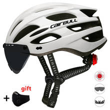 Intergrally-molded шлем для горного велосипеда со съемными очками, Регулируемый козырек для мужчин и женщин и мужчин, велосипедный задний фонарь, шлем 2024 - купить недорого