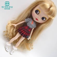 1pcs Blyth Doll Clothes T-shirt, pleated skirt, leather shoes, socks for Blyth Azone OB23 OB24 1/6 doll accessories 2024 - buy cheap