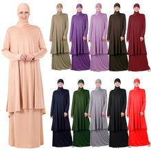 Для женщин мусульманское поклонение абайя из двух частей платье ТОБ платье хиджаб молитва Ближний Восток исламский халат капюшон абайя s юбки молитва одежда 2024 - купить недорого