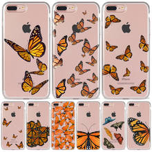 Прозрачный чехол для телефона Monarch Butterfly для iPhone X XS Max Xr 11 12Mini pro SE 8 76 s Plus INS, мягкие чехлы премиум-класса Ins, чехол Coque 2024 - купить недорого