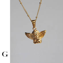 Ghidbk delicado vívido pouco anjo cupido pingente colares minimalista estilo rua charme gargantilhas jóias de aço inoxidável atacado 2024 - compre barato