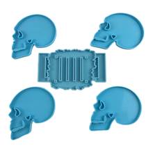 1/5 Pcs Skeleton Coaster Epoxy Resin Mold Cup Mat Casting Silicone Mould DIY Crafts Jewelry Placement Plate Decoration Mold 2024 - buy cheap