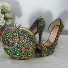 Свадебные туфли BaoYaFang с открытым носком и разноцветными кристаллами для вечевечерние, женские свадебные туфли на платформе, женские туфли-лодочки с открытым носком 2024 - купить недорого
