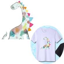 Cute Cartoon Animal Coloful Dinosaur T-shirt Applique Vinyl Stickers Heat Transfer Washable Badges Patch DIY Decoration 2024 - buy cheap