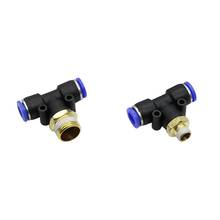 1/8" 1/4" Male Thread x 4mm Slip lock Tee Quick Connector Garden Water Hose Splitters Pneumatic Air Pipe Tube Adapters 3 Pcs 2024 - buy cheap