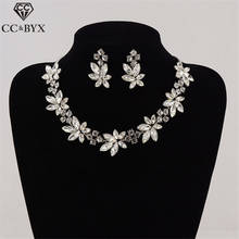 CC Necklace Earrings Set Pendant Jewelry Sets Flower Shape Drop Earring Wedding Accessories For Women Fine Jewellry Wholesale 2024 - buy cheap