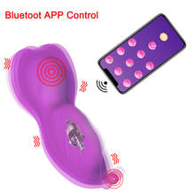 Calcinha vibradora com controle remoto via bluetooth, vibrador feminino sem fio com aplicativo, brinquedo sexual para casais 2024 - compre barato