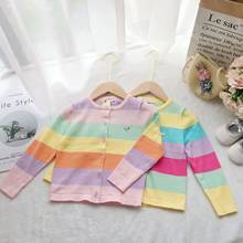 Chaqueta cárdigan de punto para niñas, suéter colorido, ropa para bebés, QZ132, 2020 2024 - compra barato