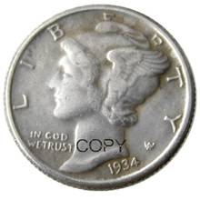 US Mercury Dime 1934PD Silver Plated Copy Coins 2024 - buy cheap