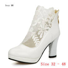 Zapatos de tacón alto de plataforma para mujer, tacones altos de fiesta, boda, de talla grande, 32 a 48 2024 - compra barato