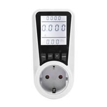 Medidor de energia ac digital wattmeter wattmeter watt monitor de energia tempo tensão atual herz tomada analisador 110v 220v ue fr eua reino unido br 2024 - compre barato