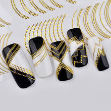 1pc Gold 3D Nail Sticker Curve Stripe Lines Nails Sticker Long lasting Gold Metal Nails Stickers Multi-pattern Healthy DIY Tool 2024 - buy cheap