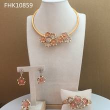 Yuminglai-Conjunto de joyería para mujer, diseño de moda de lujo, Color dorado, Dubái, FHK10859 2024 - compra barato