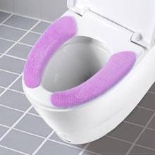 2Pcs Winter Warm Soft Bathroom Closestool Toilet Seat Cover Washable Cushion Pads 2024 - buy cheap