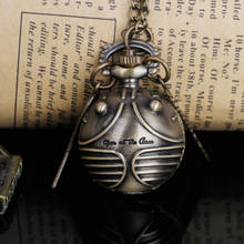 Vintage retro snitch bola em forma de potter relógio de bolso de quartzo moda camisola asas de anjo colar corrente presentes para as mulheres dos homens crianças 2024 - compre barato