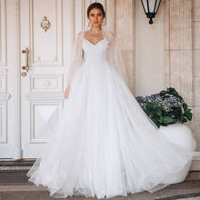 ADLN Jewel-vestido de novia de manga larga, traje de novia de princesa con perlas, con cola hinchada, para barrer 2024 - compra barato