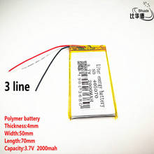 5pcs/lot 3 line Good Qulity 3.7V,2000mAH,405070 Polymer lithium ion / Li-ion battery for TOY,POWER BANK,GPS,mp3,mp4 2024 - buy cheap