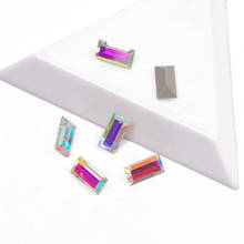 24pcs/pack Top Quality Crystal Baguette Shape AB Color Non Hotfix Nail Art Rhinestone Super Bright Glass Strass Nail Art Gem 2024 - buy cheap