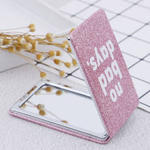 Espejo de bolsillo portátil para mujer y niña, espejos cuadrados plegables de doble cara, cosméticos, color rosa, 1 unidad 2024 - compra barato