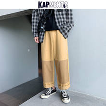 KAPMENTS Men Korean Patchwork Cargo Pants 2021 Overalls Mens Japan Style Joggers Pants Harajuku Man Streetwear Straight Trousers 2024 - buy cheap