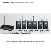 Sistema de monitor sem fio uhf 2017, sistema de monitoramento intra-auricular takstar, 6 receptores, transmissor 2024 - compre barato
