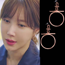 round high quality Earrings Korean Drama Lee Ji-ah Penthouse Lee Ji-ah same style Earrings wedding party for girls women 2024 - buy cheap