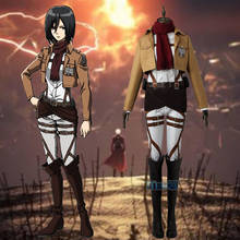 Anime Attack on Titan Mikasa Ackerman, abrigo del Cuerpo de Entrenamiento, camisa, pantalones, uniforme, disfraz de Halloween para mujer, envío gratis, 2021 2024 - compra barato