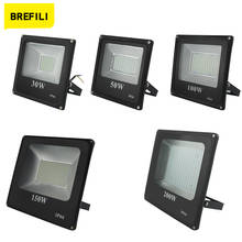 Brefili-holofote led à prova d'água, refletor ip66 de 30w, 50w, 100w, 150w, 200w para jardim e ambientes externos, ac220v 2024 - compre barato