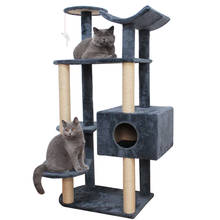 Pet toys, multi-layer luxury cat climbing frame, large cat climbing frame luxury cat villa, cat litter cat tree cat scratch boar 2024 - buy cheap