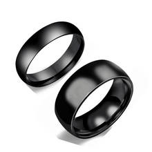 Moda tendência 4/6/8mm arco liso anel de aço inoxidável par anel masculino titânio aço anel presente 2024 - compre barato