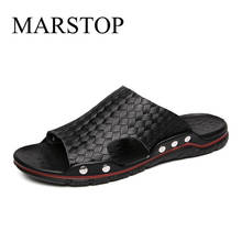 MARSTOP Print Flip Flops Men Slippers Home Sandals Leather Men Summer Shoes Sandalias Super Comfort Beach Sandals Dropshipping 2024 - buy cheap