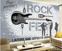 3d wallpaper custom photo mural Rock music English alphabet retro brick wall home decor living room wallpaper for walls 3 d 2024 - buy cheap