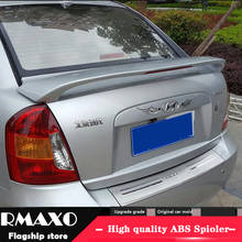 Para hyundai accent spoiler 2003-2008 accent material abs de alta qualidade asa traseira do carro primer cor spoiler traseiro 2024 - compre barato