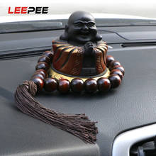 Leepee contas de buda de madeira para carro, ornamento para decoração de câmbio de carro, espelho retrovisor de pendurar automático, pingente 20mm, acessórios interiores 2024 - compre barato