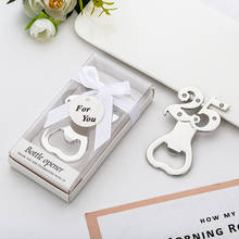 10Pcs/lot 25th Silver Wedding and Party favors of 25th Beer Bottle Opener Wedding Anniversary gifts for 25th wedding celebrating 2024 - buy cheap