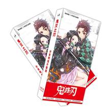 340 шт./компл. Demon Slayer Kimetsu no Yaiba аниме большая открытка поздравительные открытки сообщение карта Stiker подарок 2024 - купить недорого