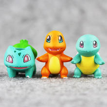 3 шт./компл. 2 ~ 3 см Новый Пикачу Evee аниме мини чармандер Bulbasaur белки ПВХ фигурка игрушка кукла 2024 - купить недорого