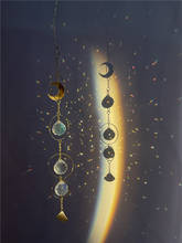 Atrapasueños Aura Crystal Moonphase para ventana, Prisma Celestial, fabricante de arcoíris, sol, luna y estrellas, regalo Witchy 2024 - compra barato