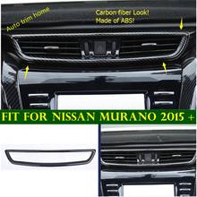 Guarnição para centro de ar condicionado automotivo, acessórios de fibra de carbono, guarnição para nissan murano 2015 2016 2017 2018 2024 - compre barato