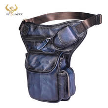 Quality Genuine Leather Men Design Casual Vintage Messenger Sling Bag Fashion Travel Fanny Waist Belt Pack Leg Drop Bag 3106-d 2024 - buy cheap