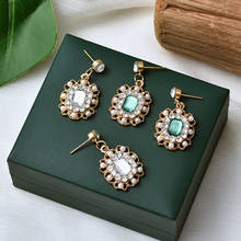 Vintage Geometric Crystal Water Drop Earrings Gold Drop Rhinestone Dangle Earrings for Women weddings Party Jewelry 2024 - buy cheap